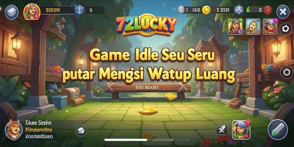 Tampilan gameplay menarik dari 72LUCKY dengan karakter lucu.