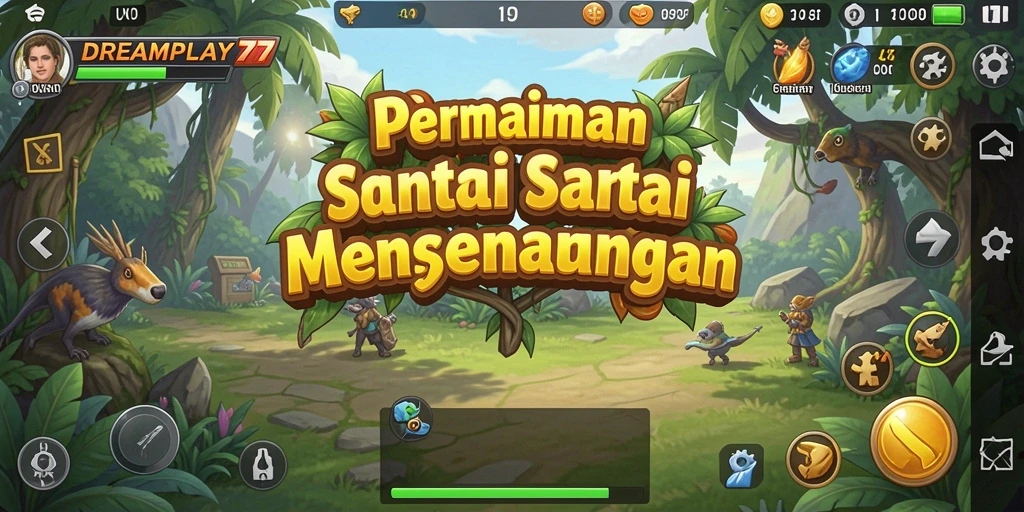 Tampilan gameplay yang seru dan berwarna-warni dalam DREAMPLAY77.