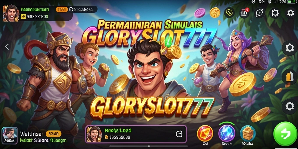 Tampilan gameplay menarik dalam GLORYSLOT777 yang penuh warna.