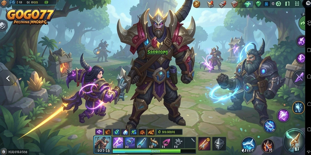 Screenshot gameplay GOGO77 dengan aksi seru di dunia MMORPG.