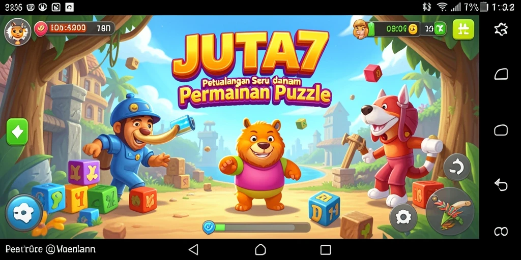 Tampilan gameplay seru dalam game puzzle JUTA7.