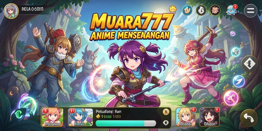Screenshot gameplay MUARA777 dengan karakter anime yang menarik.