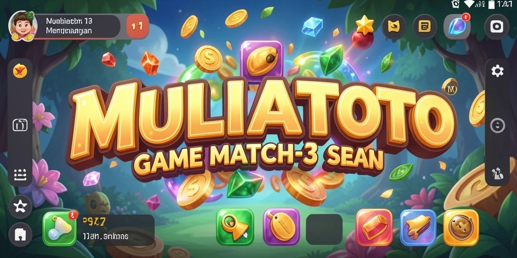 Tangkapan layar gameplay MULIATOTO yang menampilkan blok warna-warni.