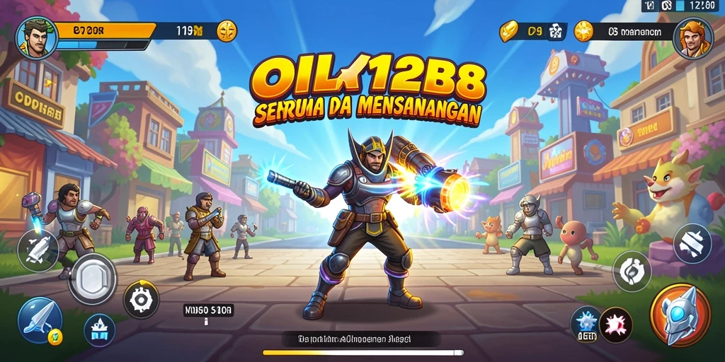 Tampilan permainan Arcade yang seru dan penuh warna.