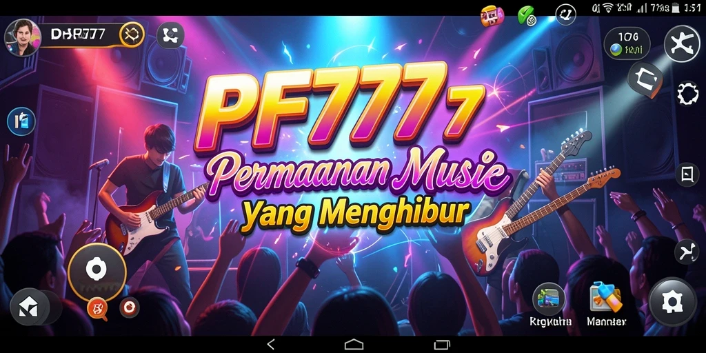 Tampilan gameplay PF777 dengan suasana bermain musik yang seru.