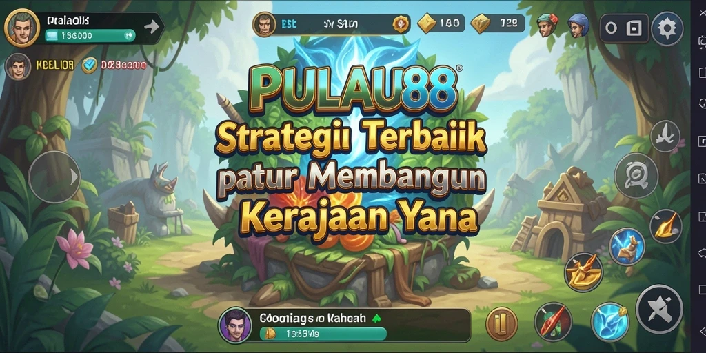 Tangkapan layar utama PULAU88 menampilkan pertarungan strategis antar kerajaan.