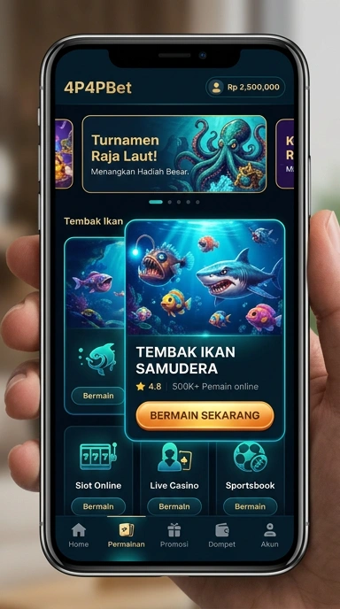 Tampilan utama aplikasi 4p4pbet dengan menu yang mudah diakses.